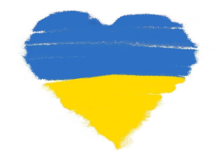 Blue and yellow heart